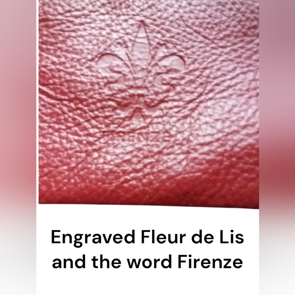 I PONTI FIRENZE Red Wristlet Genuine Leather Made In Italy - Picture 3 of 5